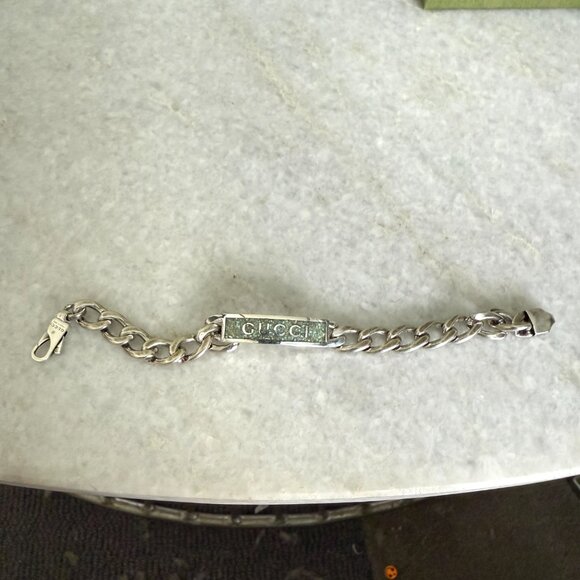 GUCCI turquoise plate Silver bracelet SLV bracelet, 678712, size 18 - Picture 5 of 14